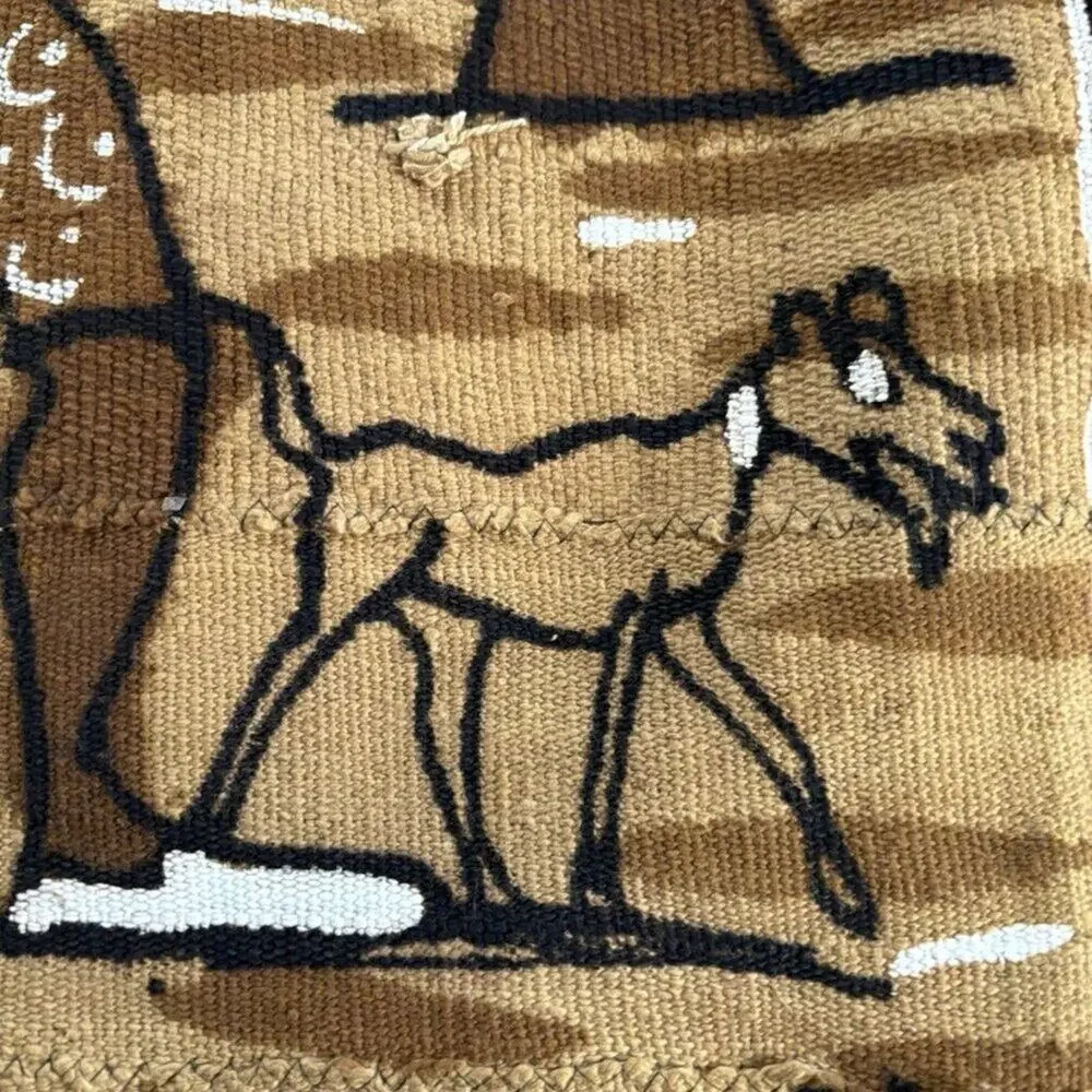 Mud Cloth Handmade Tapestry Textile Basenji Mali African Painting 45